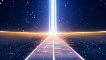 Wall Mural - a celestial pathway seemingly made of ling beams leading to a world beyond our own.