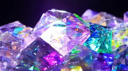 Wall Mural - A burst of color catches your eye as you pass by a wall of crystals each one emitting a different hue and energy.