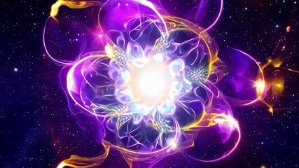 Wall Mural - a ball of intense energy bursts into a kaleidoscope of mystical flares creating a stunning visual sp