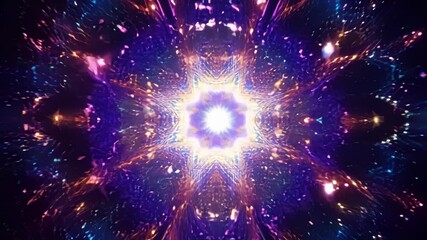 Wall Mural - a journey through the vibrant pulsating lights of the astral like dancing stars guiding the way.