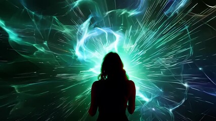 Wall Mural - being enveloped in a spectrum of vivid radiant lights as you traverse through the astral realm.