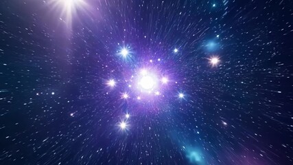 Wall Mural - flying through a celestial highway illuminated by the astral lights each one radiating with its own 