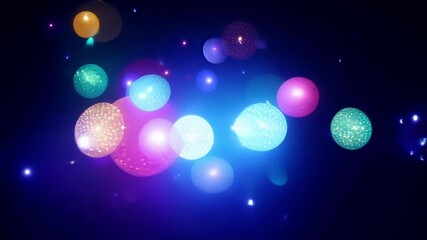 Wall Mural - a kaleidoscope of glowing orbs swirling and weaving through the air like fireflies.