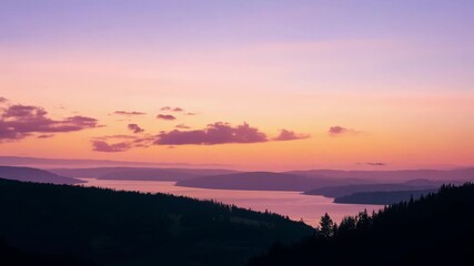 Wall Mural - as the sun set behind the hills the sky turned into a delicate watercolor painting with soft pastel 