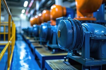 Poster - A room filled with various industrial machinery