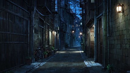 gothic alleyway narrow dark alley with gothic architec anime