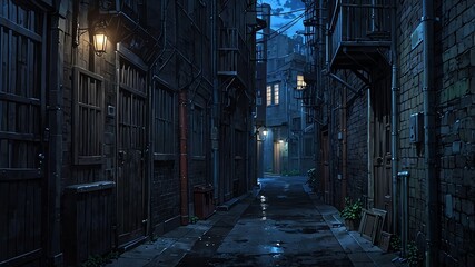 gothic alleyway narrow dark alley with gothic architec anime