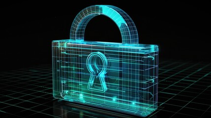 Aufkleber - A detailed illustration of a 3D lock with a key inserted, perfect for illustrating security and protection concepts