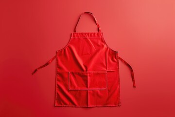 Poster - A red apron on a solid red background
