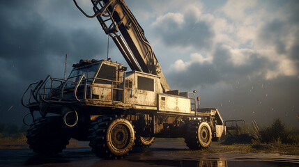 Wall Mural - excavator at work