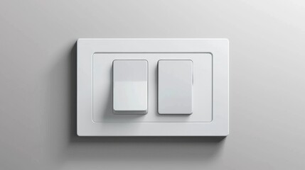 Poster - Simple illustration of a white light switch mounted on a wall