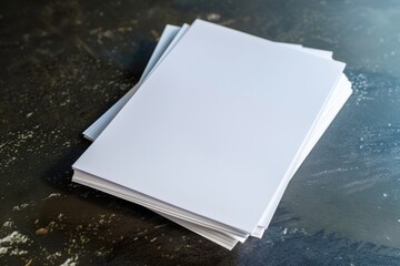 Aufkleber - A stack of papers sitting on top of a table