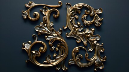 Poster - A golden letter B stands out against a dark background, ready for use in various designs and projects