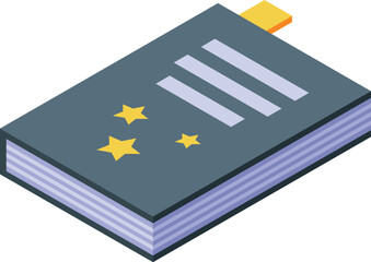 Poster - Diary with golden bookmark and stars representing a wish list or personal goals