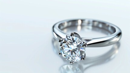 Poster - A close-up shot of a diamond ring on a table, perfect for jewelry or gift ideas