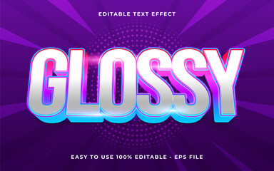 Poster - 3d glossy gradient sparkle text style effect template editable text effect