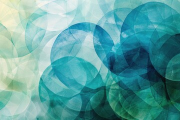 Poster - Abstract design featuring blue and green colors with circular shapes