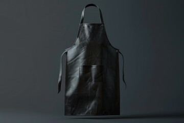 Canvas Print - A black leather apron on a grey background