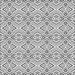 Wall Mural - Monochrome ornamental texture with smooth linear shapes, zigzag lines, lace pattern.Abstract black  pattern for web page, textures, card, poster, fabric, textile. White background.