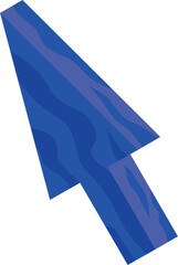 Poster - Blue cursor with a wavy line design pointing towards the top right corner