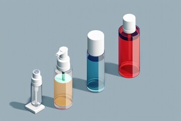 Sticker - A collection of three differently colored bottles side by side