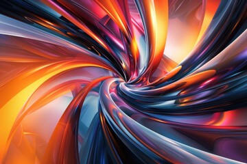 Poster - Abstract design with vibrant colors and swirling shapes
