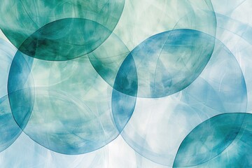 Poster - Blue bubbles suspended in mid-air