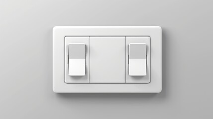 Poster - A simple white light switch on a gray wall