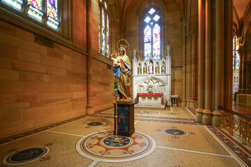 Chapel in St Mary's Cathedral, the largest and oldest church of Australia, located near the Sydney Central Business District, New South Wales, Australia