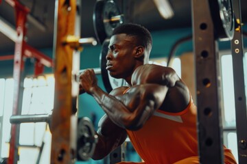 Poster - A person exercises on a bench in a fitness setting
