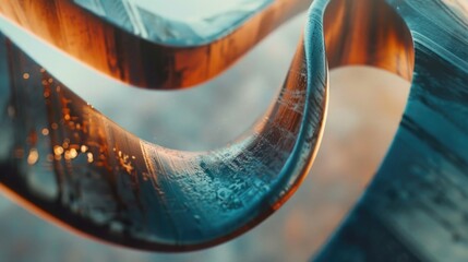 Poster - A close-up shot of a metal object with a blurred background