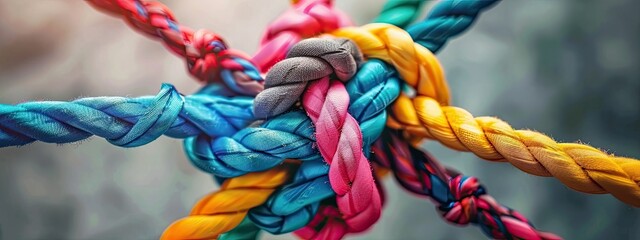 team connect integrate rope teamwork diverse partnership strength support unity. integrate business 