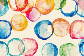 Aufkleber - Close-up view of a painting featuring circular shapes and artistic brushstrokes, suitable for use in design projects or art-related contexts