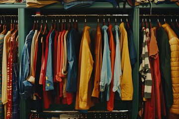Aufkleber - Store display of clothing items