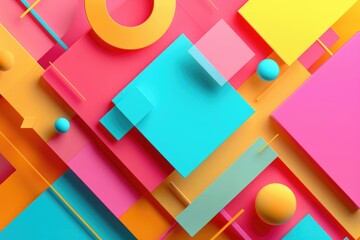 Poster - Abstract design with geometric shapes and bright colors