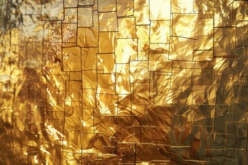 Poster - Close-up view of a wall composed of square blocks or tiles