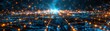 © AlexCaelus - A futuristic digital landscape with glowing lights and abstract patterns, representing advanced technology and connectivity.