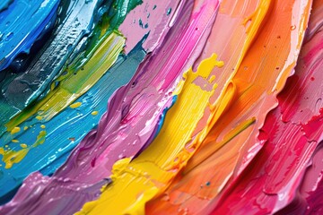Poster - Detailed view of a colorful artwork featuring various hues and textures, suitable for use in art or design contexts