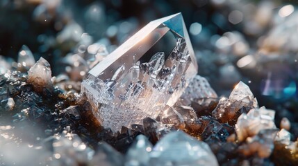 Poster - A crystal formation on a rocky surface