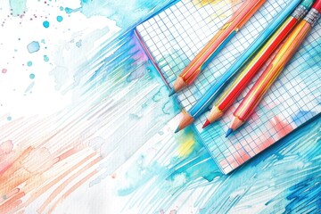 Poster - A collection of colored pencils resting on top of a piece of paper, ready for creative use