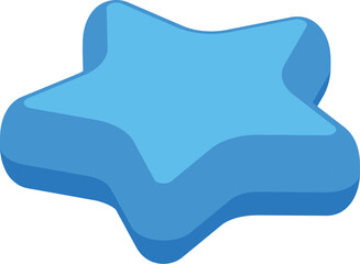 Poster - Blue star shape floating with soft edges in isometric view