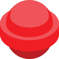 Poster - 3d illustration of a red sphere balancing on top of another red sphere creating an abstract shape