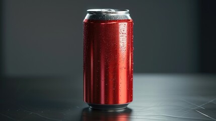 Aufkleber - A single can of soda sitting on a table, perfect for use in still life photography or as a prop in food and beverage advertising