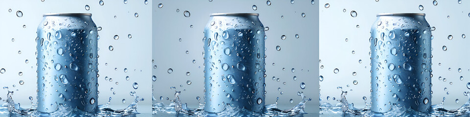 Soda/beer can without logos on a neutral background. Ideal for advertisements