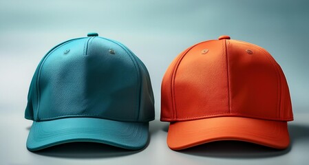 gorras de distintos colores para verano sobre un fondo limpio aislado