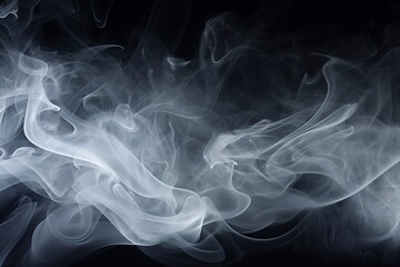 White smoke on black background