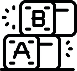 Poster - Simple icon of children's alphabet blocks stacked on top of each other, perfect for projects about early childhood education