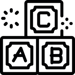 Poster - Simple image of children's blocks with the letters a, b, and c on them