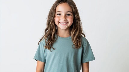 Smiling Girl in Green T-Shirt
 2