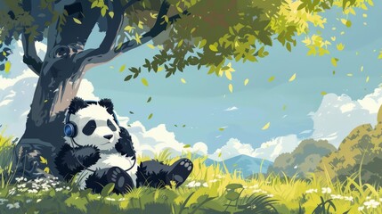 Panda Relaxing in the Forest 2